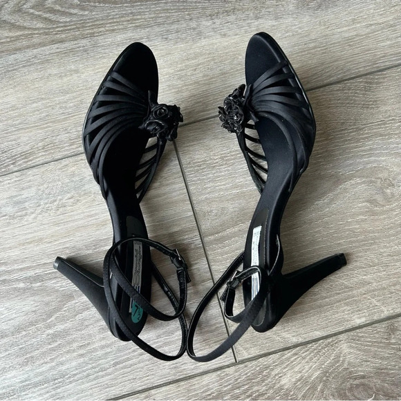 Arnold Churgin Handmade Satin Floral Strappy Sandals - Picture 8 of 13